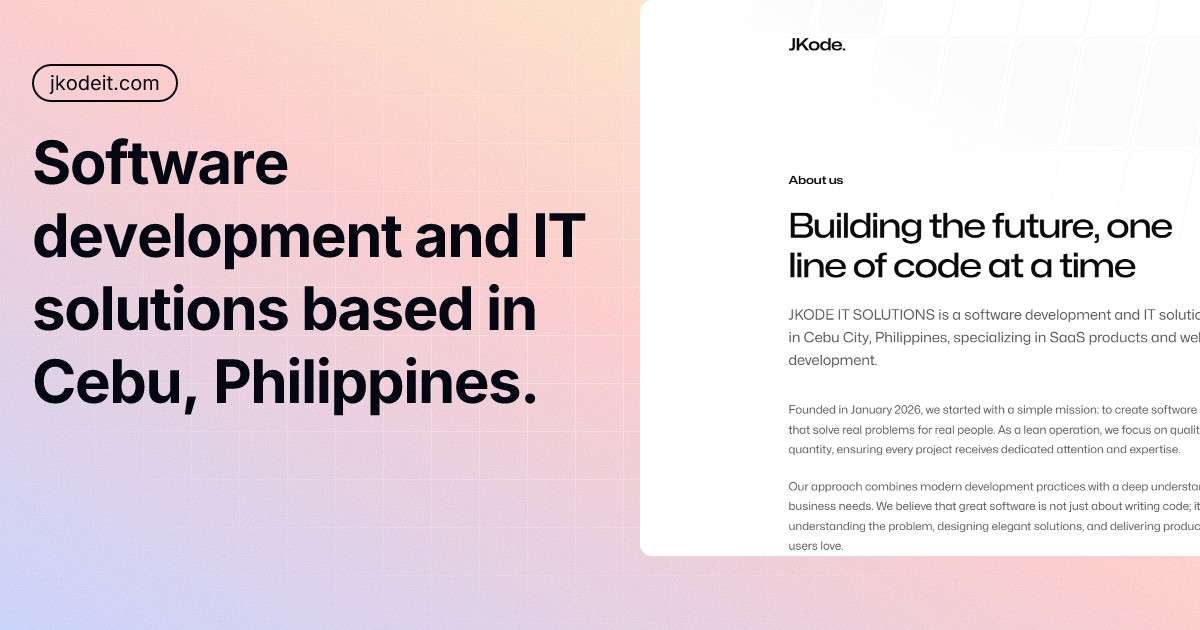 Software Development & IT Solutions in Cebu - JKODE IT SOLUTIONS